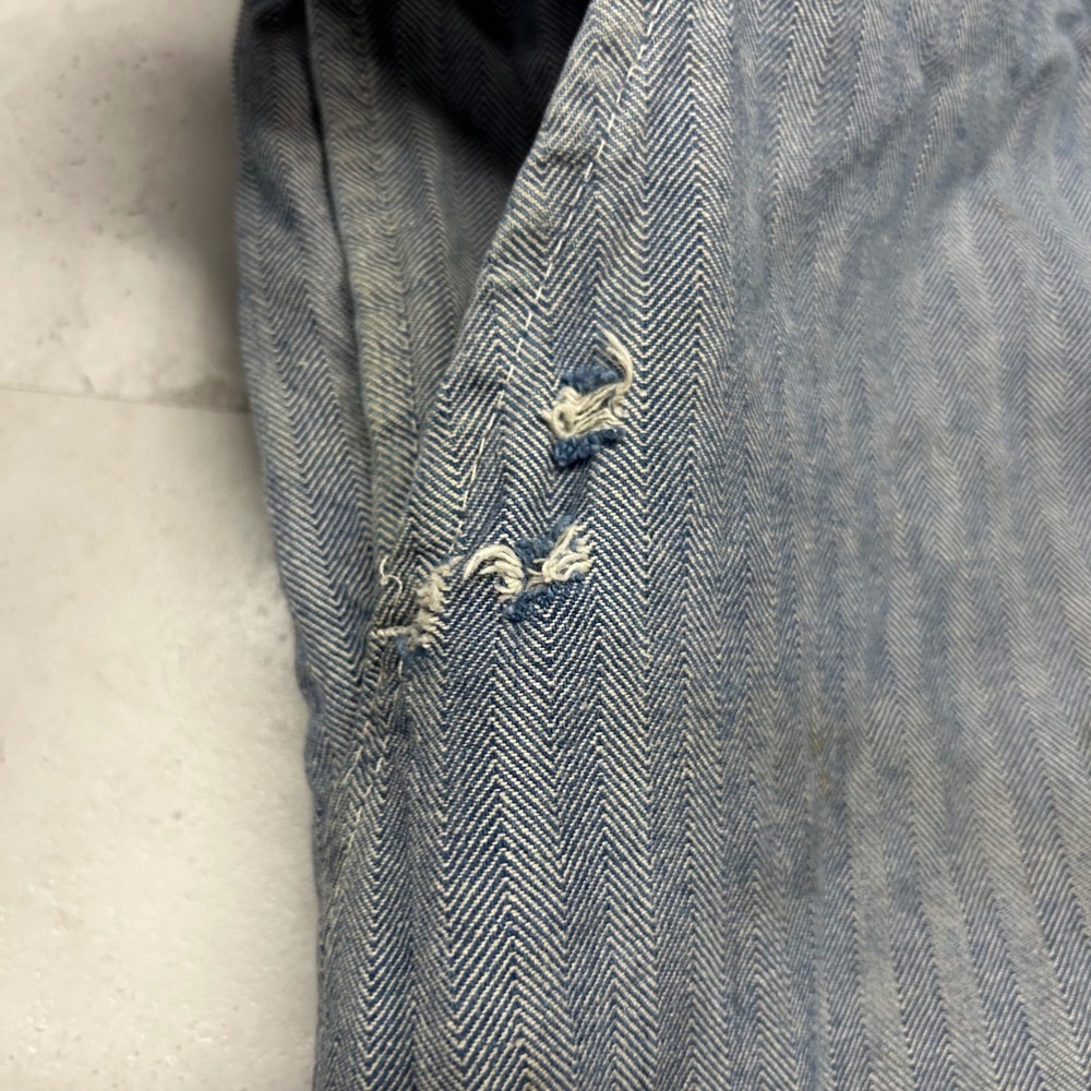 Red Kap Herringbone Coveralls Blue Mens 42-RG Vintage Workwear Distressed USA - Picture 5 of 15